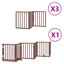 Archie & Oscar Dog Gate With Door Foldable 15 Panels White 750 Cm Poplar Wood-1029394406-1029394424