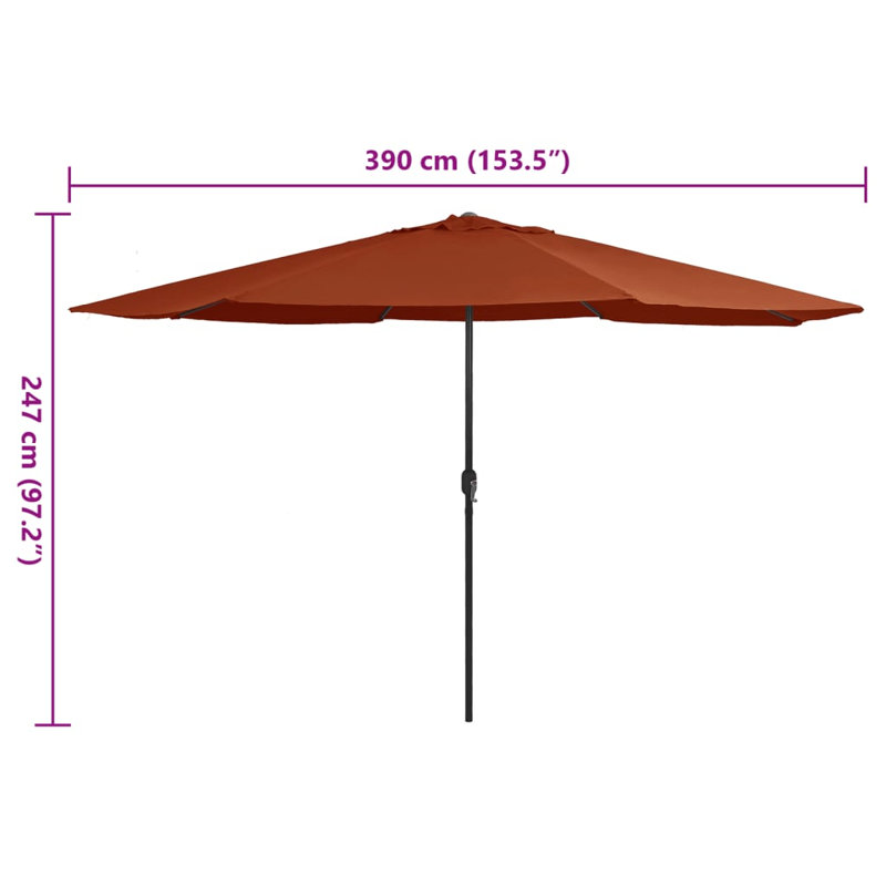 Parasol de plage 153,5 "x 153,5", Terre cuite