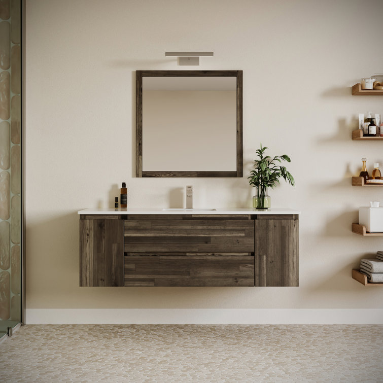 Fresca Formosa 60" Wall Mount Floating Single Sink Bathroom Vanity Set with Top and Sink (Faucet Not Included)