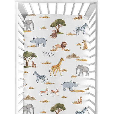Drap-housse pour lit de bébé Jungle Animals par Sweet Jojo Designs