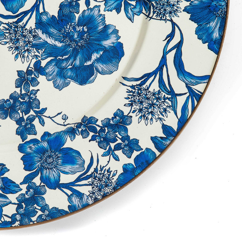 Sterling English Garden Enamel Serving Platter, Blue/White