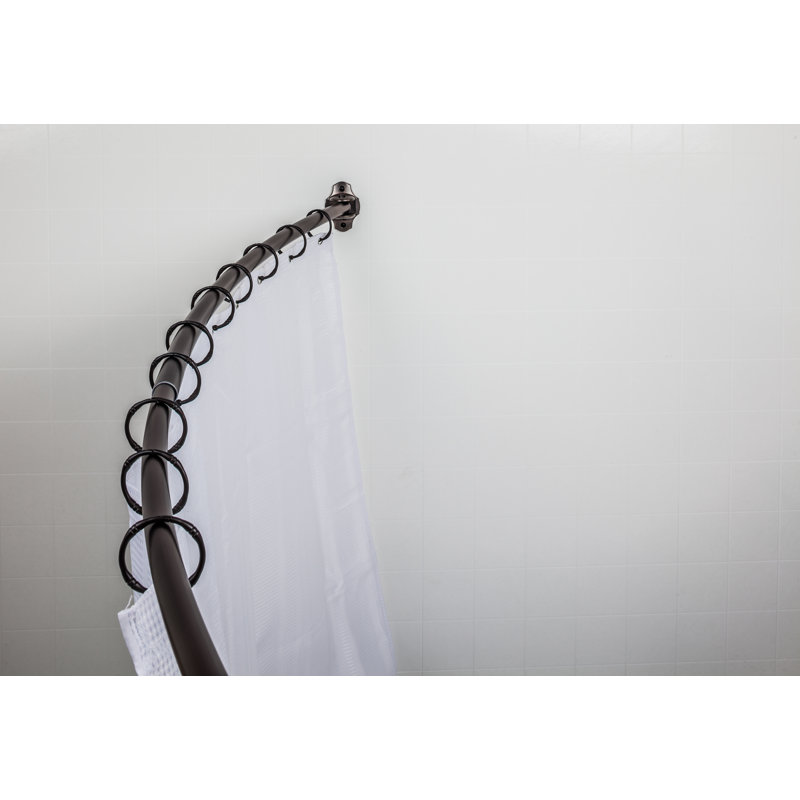 72" Adjustable Curved Fixed Shower Curtain Rod, Brushed Oil Rubbed Bronze