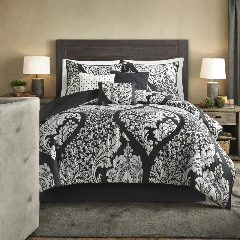 Ensembles de literie en coton de qualité supérieure de style damassé pour le confort de la chambre à coucher