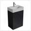 Meuble-lavabo en marbre 20 po avec lavabo en céramique Modern-310607838