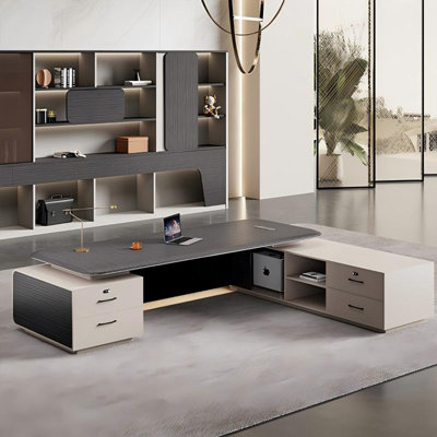 Bureau de direction 78,74 "noir luxueux et haut de gamme