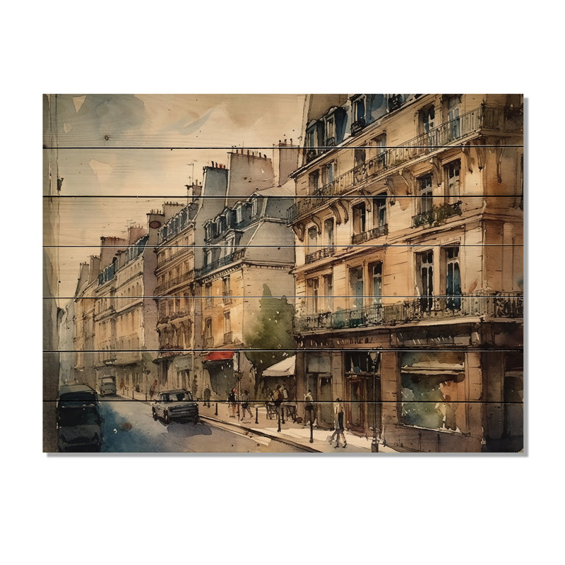 Aquarelle de Paris, France II, H 10 po x l 20 po x P 0,78 po