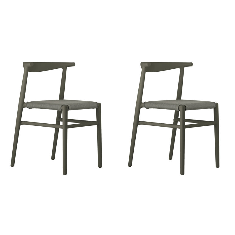 Ensemble de 2 chaises empilables Joi, Café, Brun foncé