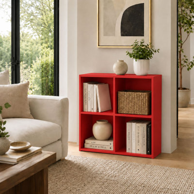 Bibliothèque de rangement à 4 cubes Modern