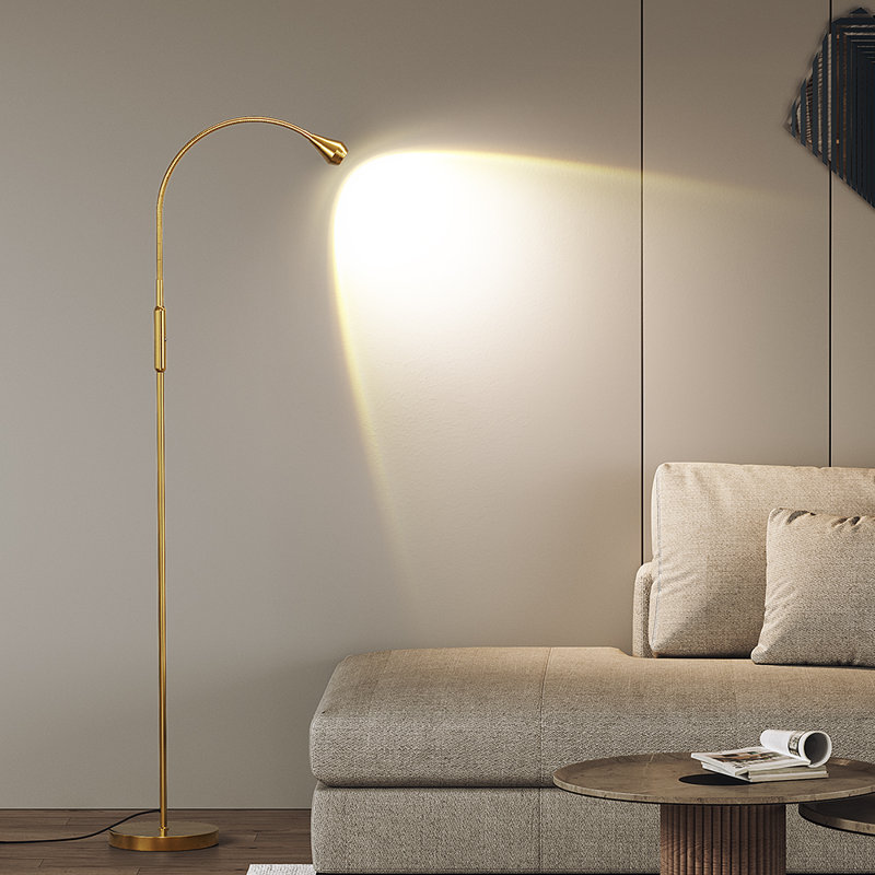Lampe DEL sur pied 69 "réglable, Or