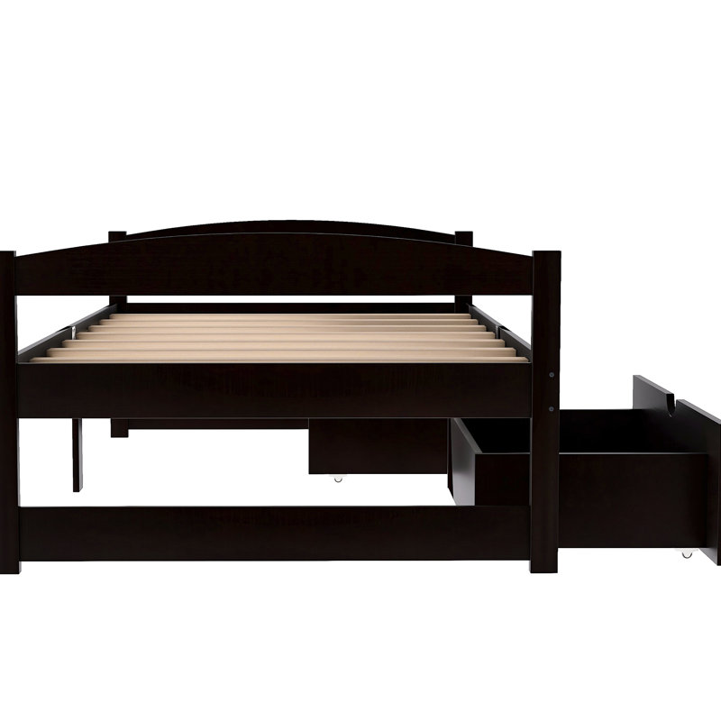 Lit plateforme exquis avec deux options de rangement - Tiroirs élégants pour une chambre confortable