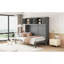 Grand lit escamotable mural avec armoires supérieures, gris-51330576-51330590