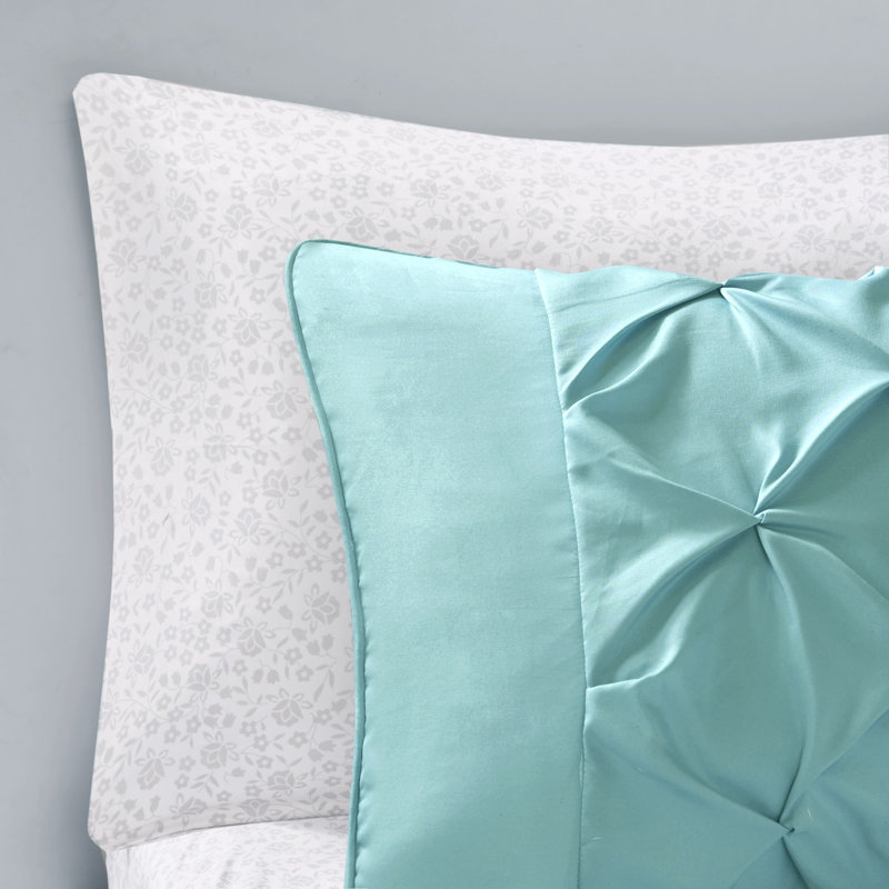 Twin Aqua and Orange Microfiber Boho Bed in a Bag Set