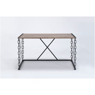 Jodie Rustic Oak Antique Black Finish Writing Desk