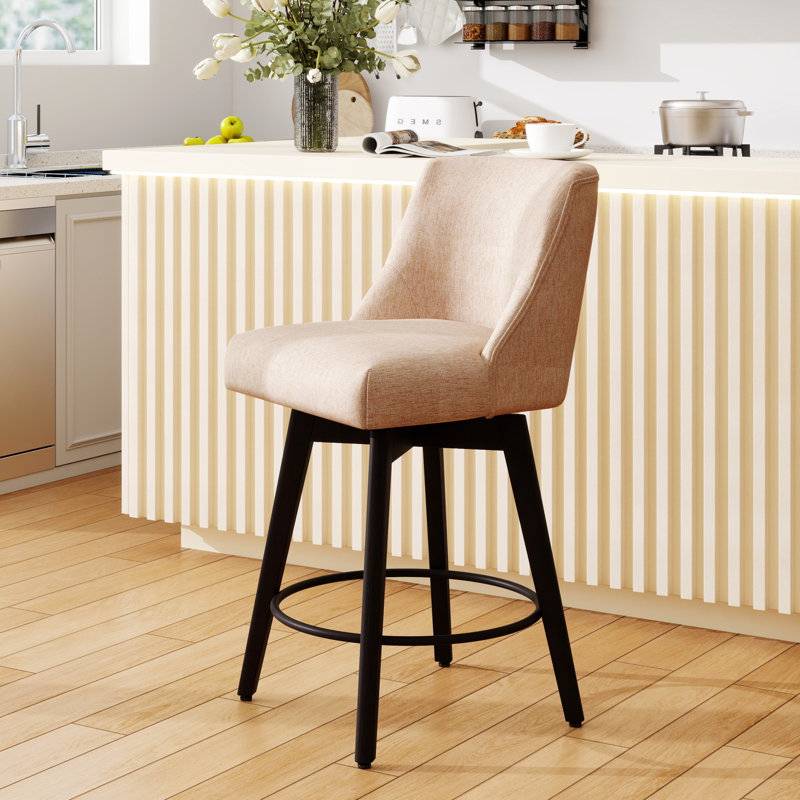 26'' Swivel Bar Counter Stool, Beige