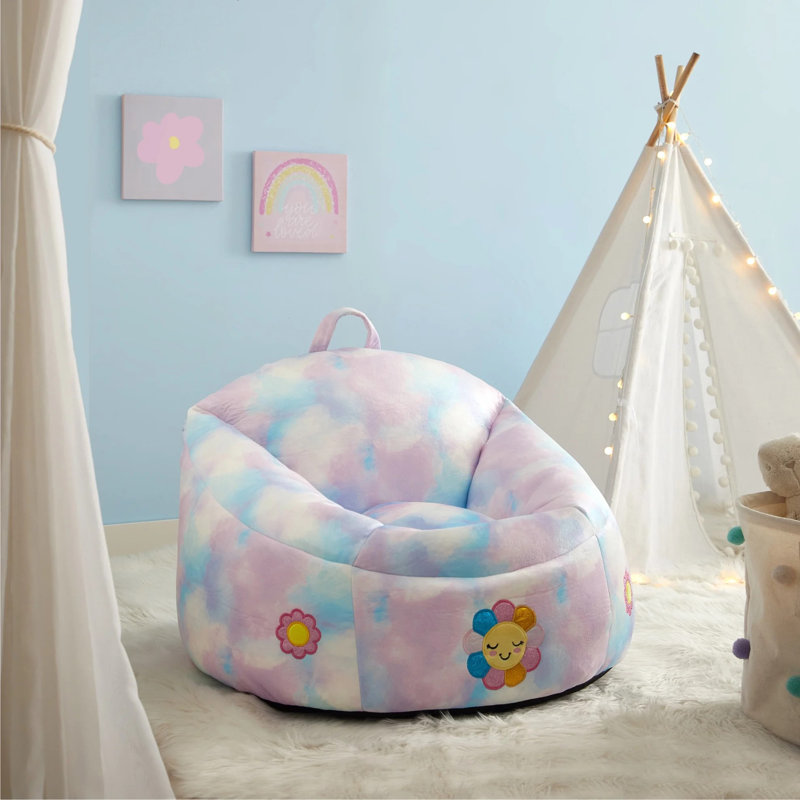 Squishy Flower Bean Bag, Teal/Pink Polyester