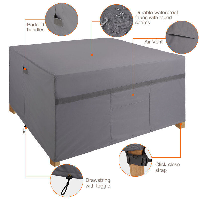 Housse imperméable pour meubles de patio, H 28 po x l 56 po x P 56 po
