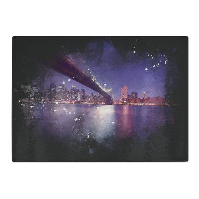 Tempered Glass Brooklyn Bridge in New York City Chopping Board