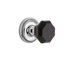 Black Crystal Waldorf Interior Mortise Door Knob with Rope Rosette
