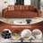 Elysiuma 3-In-1 Faux Leather Pull Out Sofa Bed,92.1" Convertible Sleeper Sofa With Square Arms-2087633455