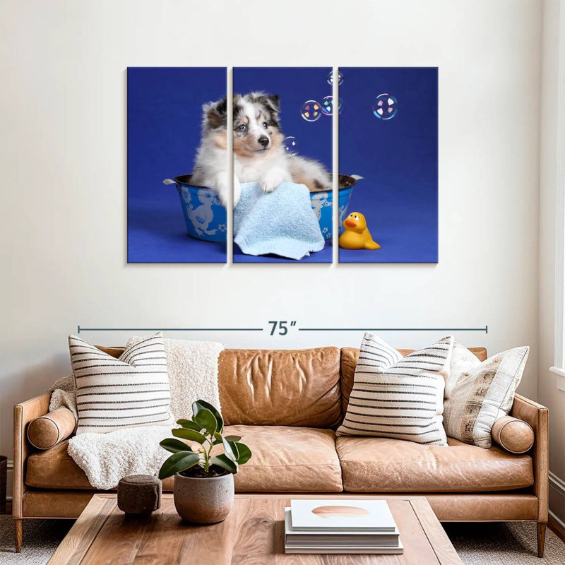 Brampt Puppy Bath Time, 36" H x 57" W