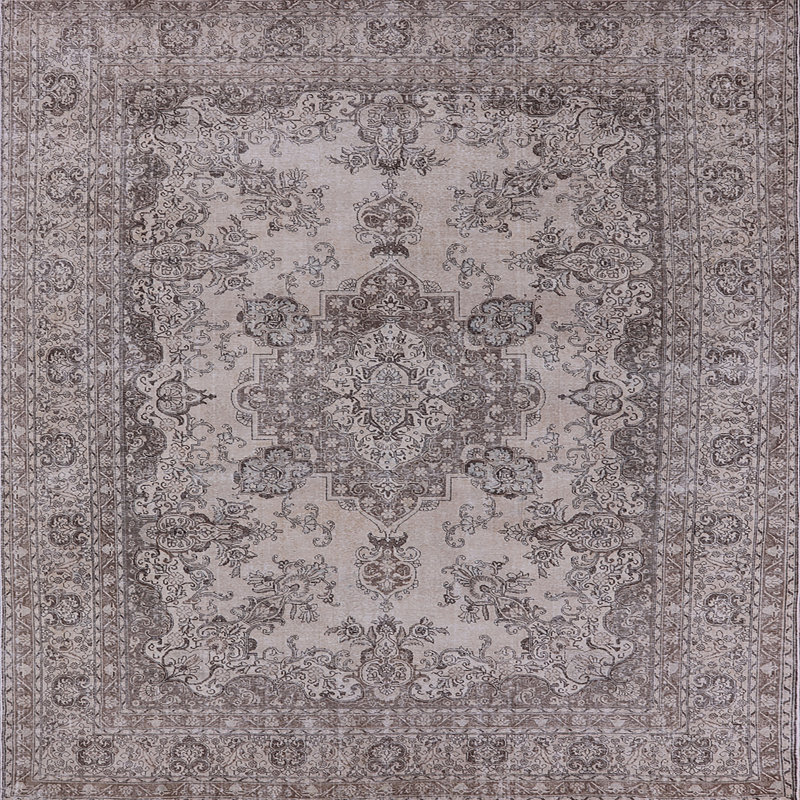 Tapis oriental gris Reshawn, Carré 5 pi