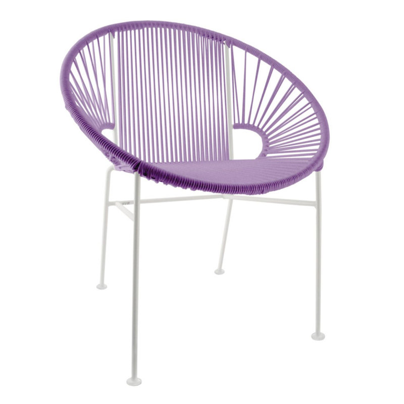 Concha Indoor/Outdoor Handmade Dining Chair, White, Orchid