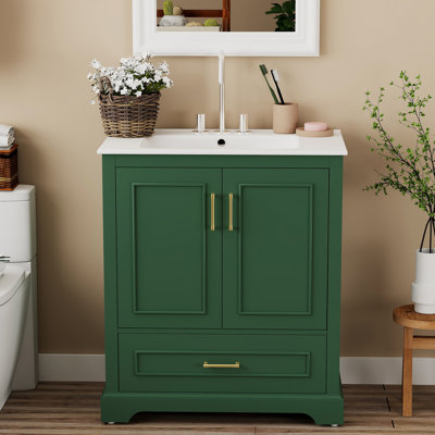 Meuble-lavabo simple 30 po avec comptoir en céramique
