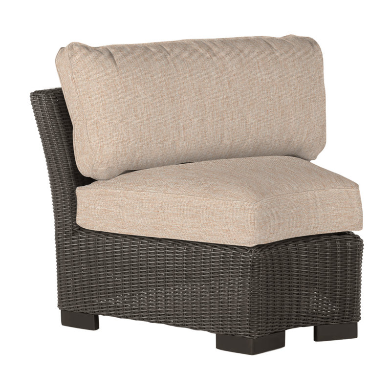 Club Woven Patio Chair with Cushions, Black Walnut, No Welt, Rollo Cream