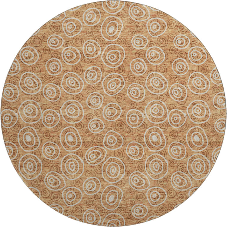 Premium Machine Washable Prisco Terracotta Rug