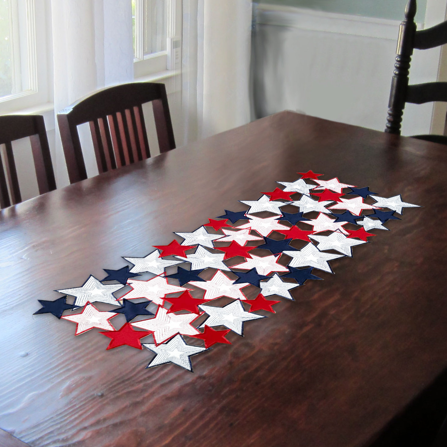 The Holiday Aisle® Sylacauga July 4th Celebration Fabric Cutwork Table Runner & Reviews | Wayfair