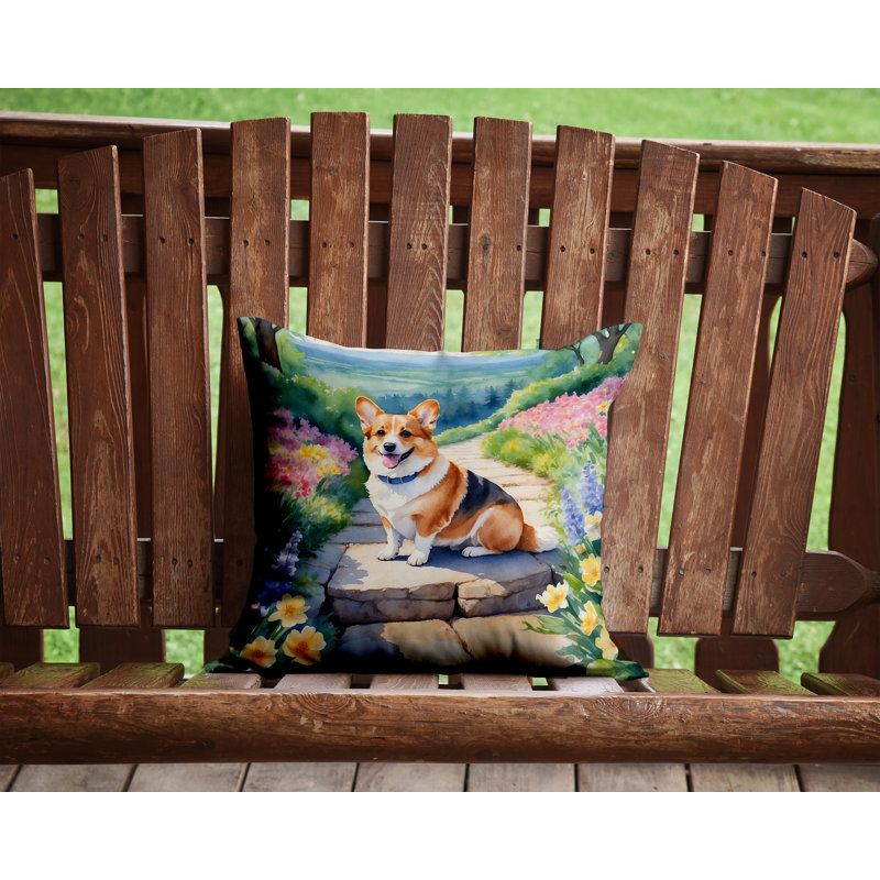 Coussin décoratif intérieur / extérieur Spring Path, H 14 po x l 14 po