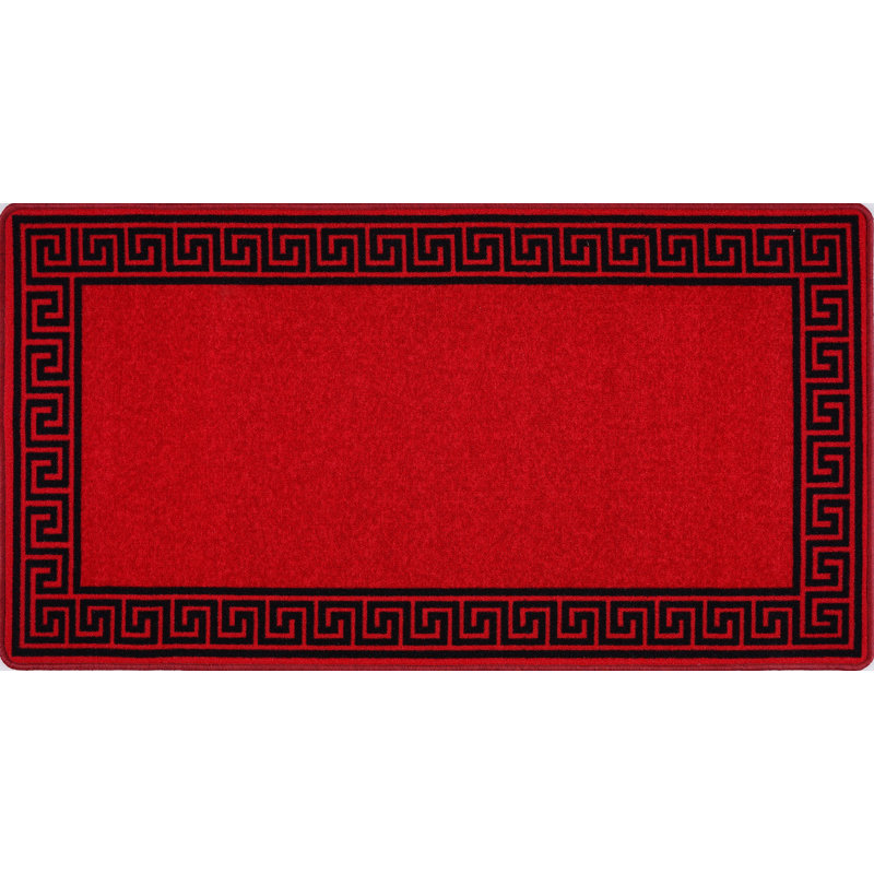 Anais Kitchen Mat, Rectangle 80 x 300cm, Red/Black