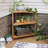 Turrella 3-Tier Brown Meranti Wood Outdoor Plant Stand