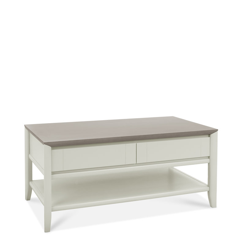 Izzie Coffee Table with Storage, Brown, Ivory
