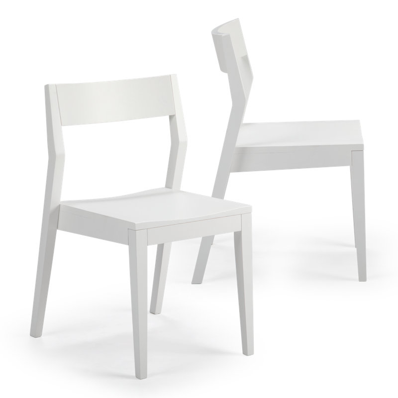 Chaise en bois massif Linzy, Blanc