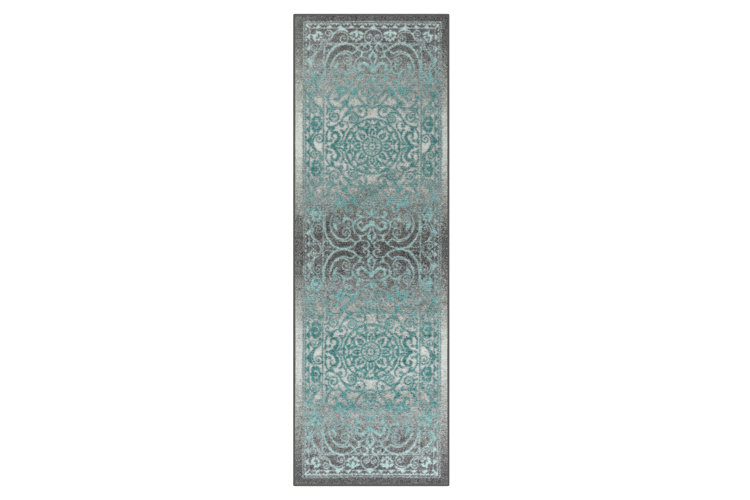 Orben Oriental Tufted Gray/Blue Area Rug