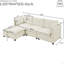Canapé-lit modulaire convertible avec repose-pieds, canapé 3 places en L avec accoudoirs rembourrés, canapé Cloud pour salon, appartement et bureau