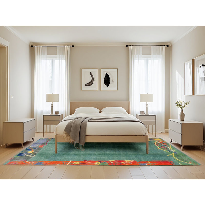 Miladin Abstract Indoor Rug, Rectangle 5' x 8'