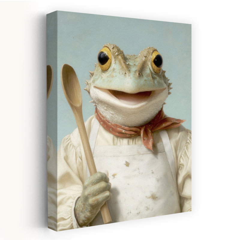 Happy Frog Cook by Andreas Magnusson - Wrapped Canvas Print, 91.44 cm H x 60.96 cm W