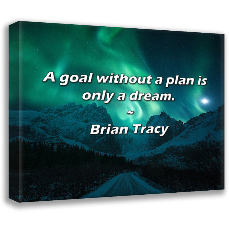Brian Tracy Quote: A goal without a plan is only a dream., 20" H x 24" W