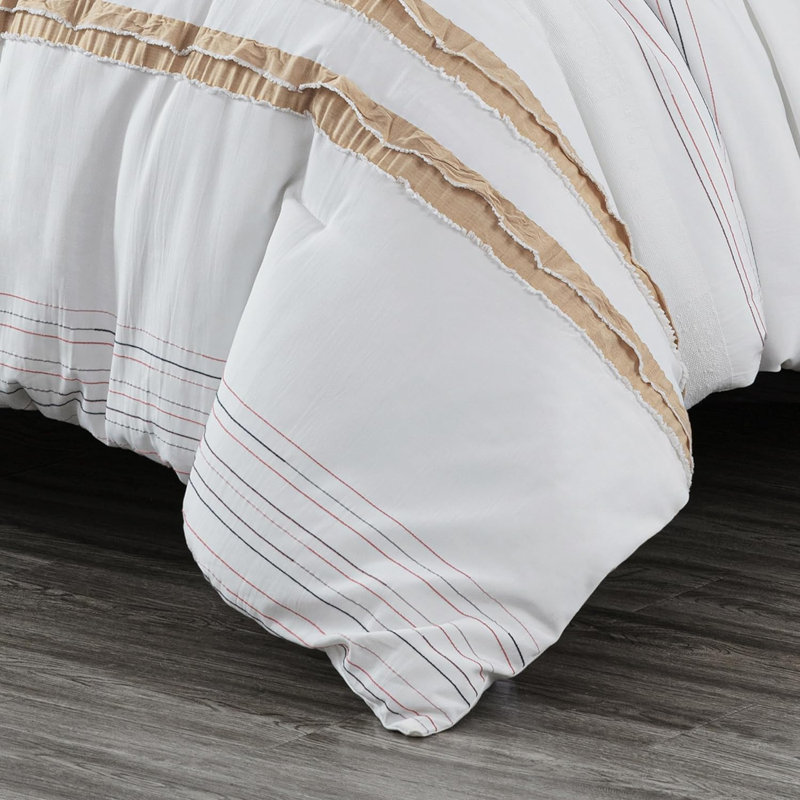 King Size Taupe Multicolor Polyester Comforter Set