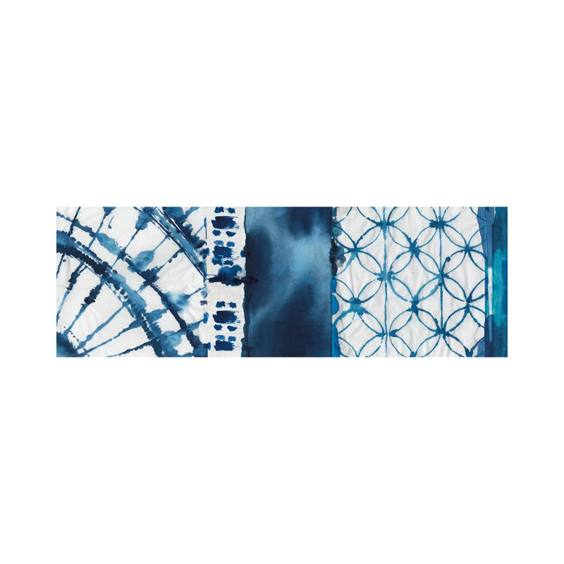 Shibori Patchwork II by Aimee Wilson - Wrapped Canvas Panoramic Painting, 30.48 cm H x 91.44 cm W x 1.91 cm D
