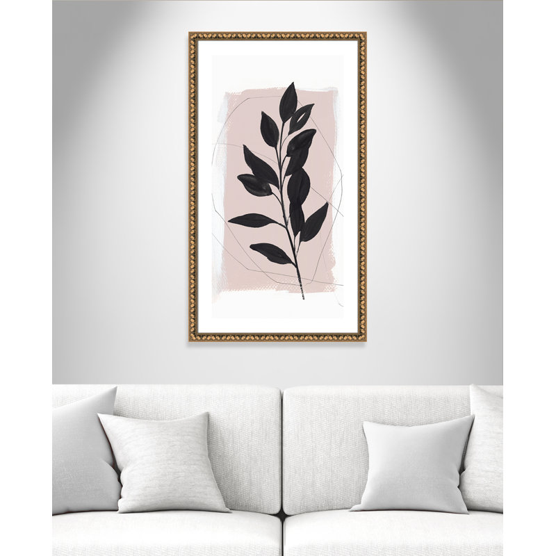 Ramie II - reproduction d'art, Papier avec cadre à perles dorées, H 41,5 po x l 23,5 po x P 1,13 po