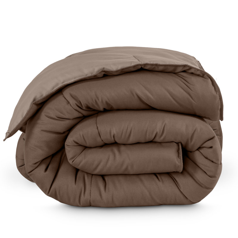 Édredon réversible en microfibre ultra douce de qualité supérieure, Cacao/taupe, Édredon double