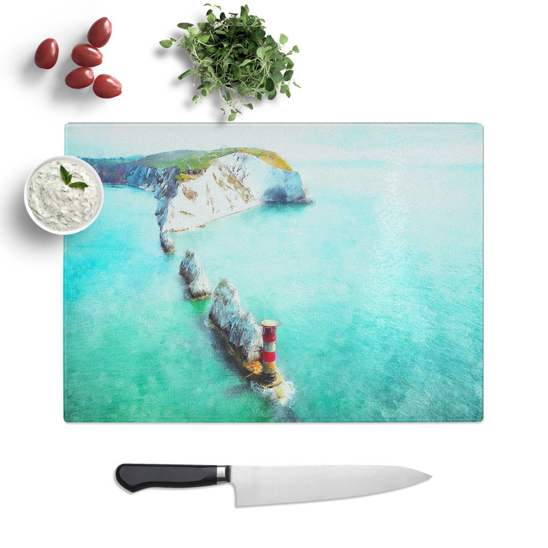 Tempered Glass the Needles Isle of Wight Chopping Board, 28.5 cm x 39 cm