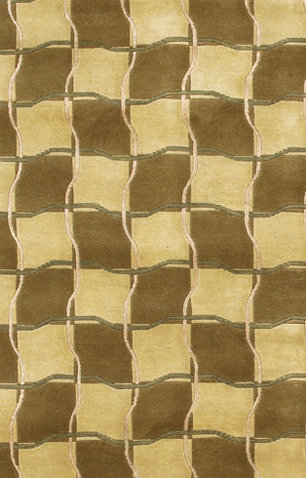 Aadi Brown/Tan Area Rug, Brown, Yellow, Green, Cream, Rectangle 5' x 7'6"