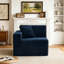 Fauteuil modulaire rembourré en fausse fourrure de lapin bleu marine rembourré sans assemblage requis-1040519990
