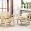 2 chaises d'extérieur transitionnelles - 2 pièces en bois brun avec revêtement