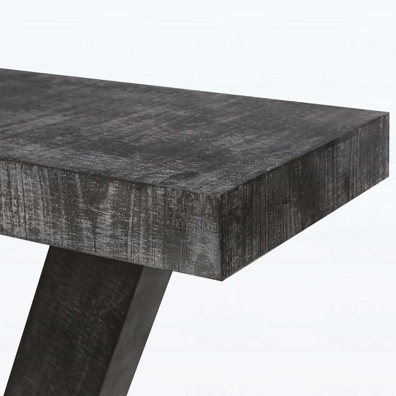 Console rétro en bois patiné, Noir antique
