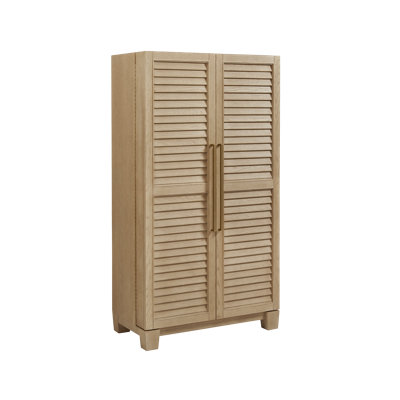 American Heritage Port Royal Bar Cabinet with Wine Rack, Stemware Storage, and Granite Worktop, White Oak Finish by American Heritage